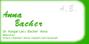 anna bacher business card